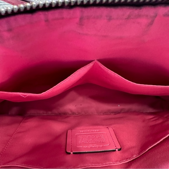 Coach Bags Coach Zip Top Tote In Signature Canvas With Pink Accents